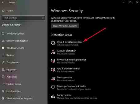 Omogući Ransomware zaštitu Windows Branitelj Windows Zaštita od virusa od sigurnosnih prijetnji