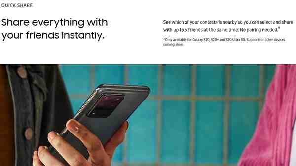 Quick Share Feature Debuts With Galaxy S20 Lineup, Samsung