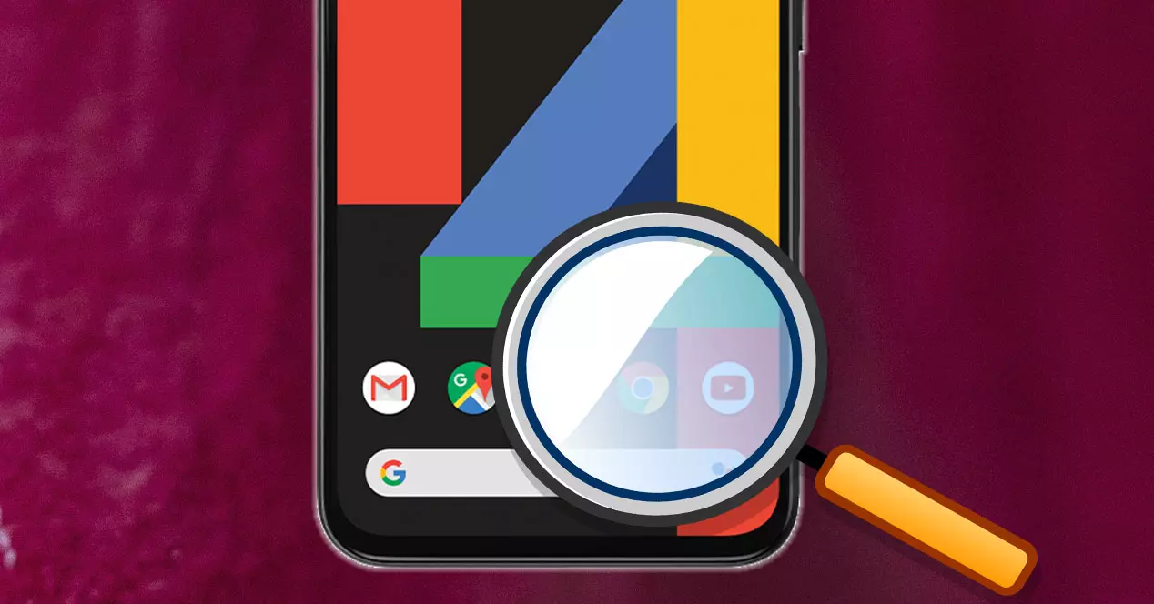 How to use the magnifying glass on an Android mobile